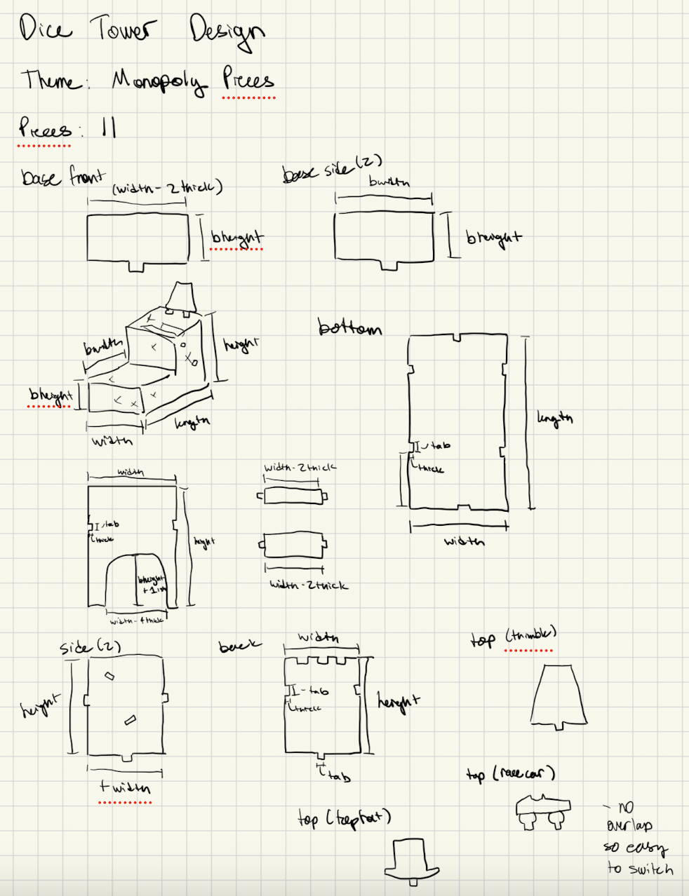 Dice Tower Sketches