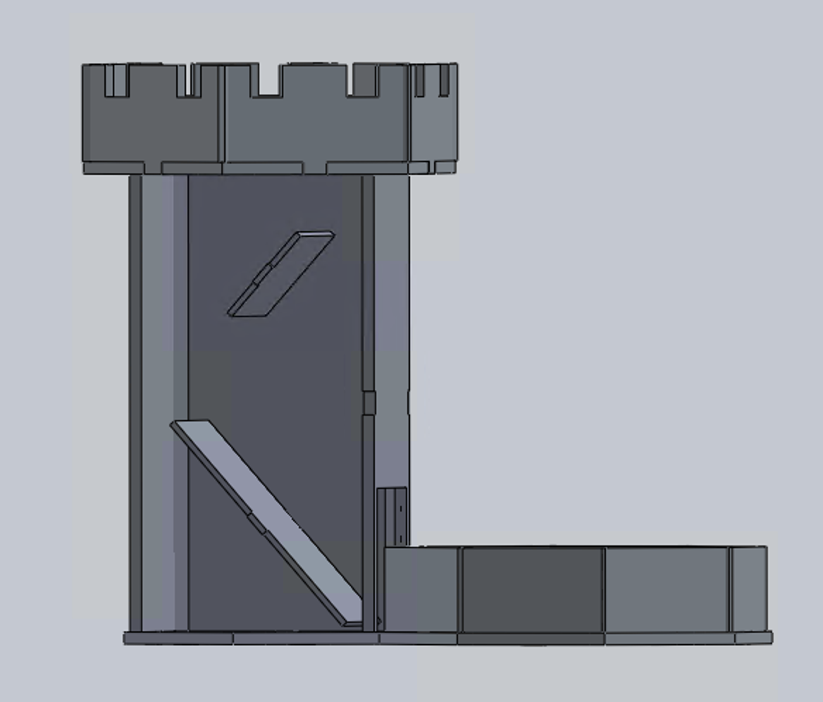 Side view of tower interior CAD