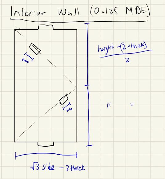 Sketch of tower interior wall