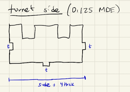 Sketch of tower turret side