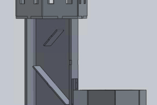 Side view of tower interior CAD