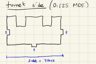 Sketch of tower turret side