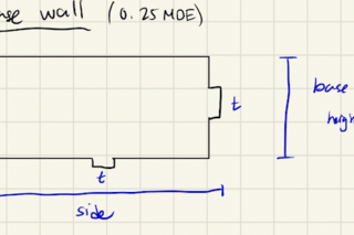 Sketch of base wall 