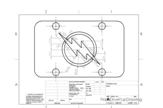 Solidworks drawing of flash drive top